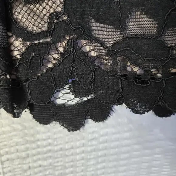 Jessica Howard JH Women's Size 10 Black Lace Shift Dress Lined Sheer Sleeves NWT - Picture 6 of 9